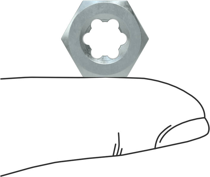 Diş Onarım Kalıbı Somunu, Dar alanlar için, M8 x 1,25 mm Sağ Diş
