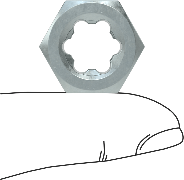 Diş Onarım Kalıbı Somunu, Dar alanlar için, M12 x 1,75 mm Sağ Diş