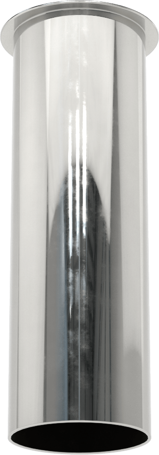 Krom Kaplı Pirinç Lavabo Tahliye Ucu, 4" Uzunluk, 1-1/4" OD