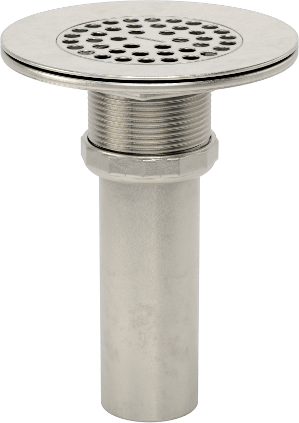 Delikli Süzgeçli Lavabo Tahliye, 3-1/2“ ila 4” Açıklık Çapı için, 4" Uzunlukta Uç Parçası