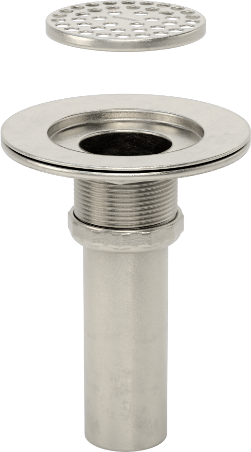 Delikli Süzgeçli Lavabo Tahliye, 3-1/2“ ila 4” Açıklık Çapı için, 4" Uzunlukta Uç Parçası
