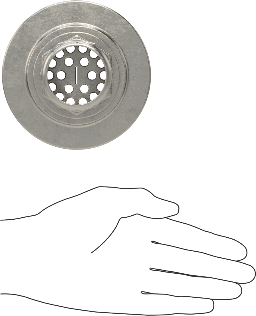 Delikli Süzgeçli Lavabo Tahliye, 3-1/2“ ila 4” Açıklık Çapı için