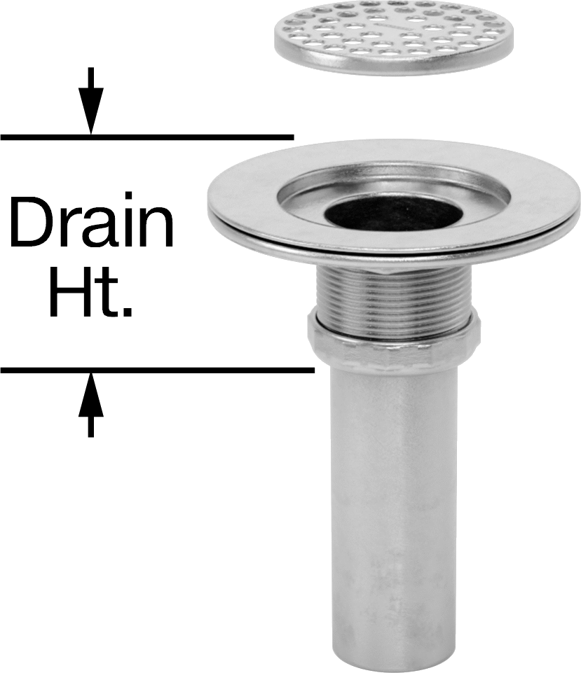 Delikli Süzgeçli Lavabo Tahliye, 3-1/2“ ila 4” Açıklık Çapı için, 4" Uzunlukta Uç Parçası