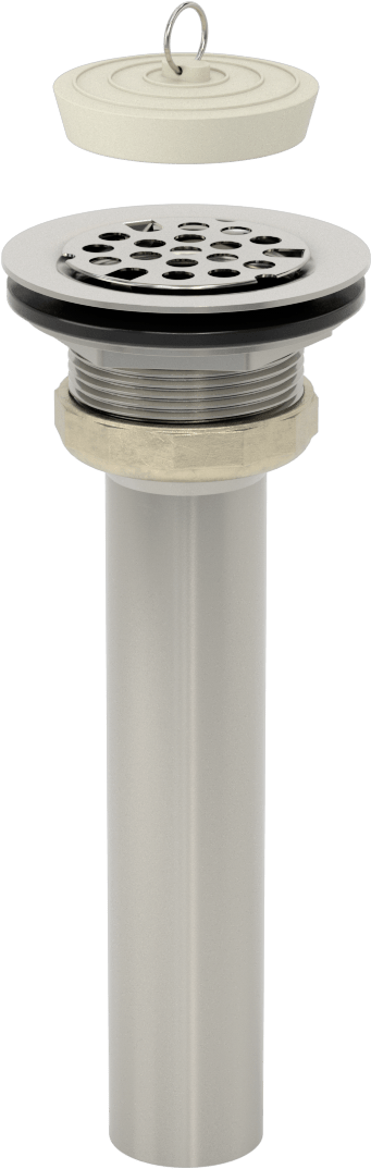 Delikli Süzgeçli Lavabo Tahliye, 2“ ila 2-1/2” Açıklık Çapı için, 1-1/4“ Dış Çap x 6” Uzunluk Kuyruk Parçası