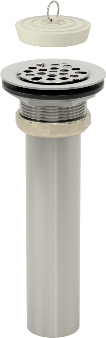 Delikli Süzgeçli Lavabo Tahliye, 2“ ila 2-1/2” Açıklık Çapı için, 1-1/2“ Dış Çap x 6” Uzunluklu Kuyruk Parçası