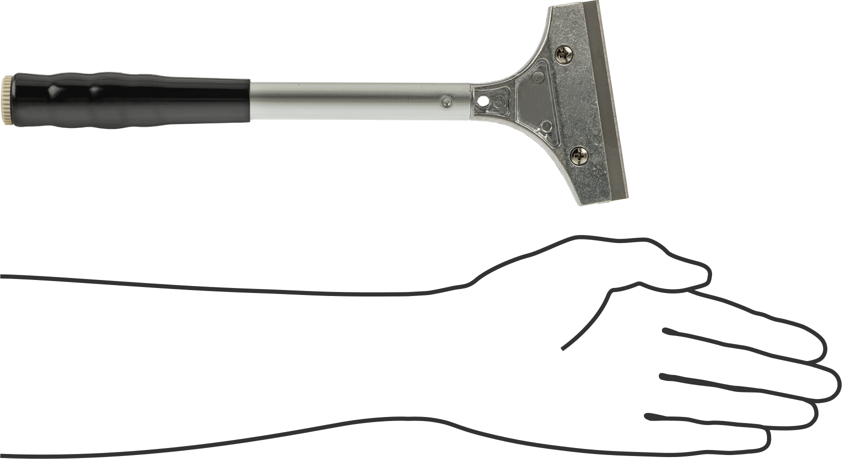 Jilet Bıçağı Düz Yüzey Kazıyıcı, 12-1/2" Toplam Uzunluk