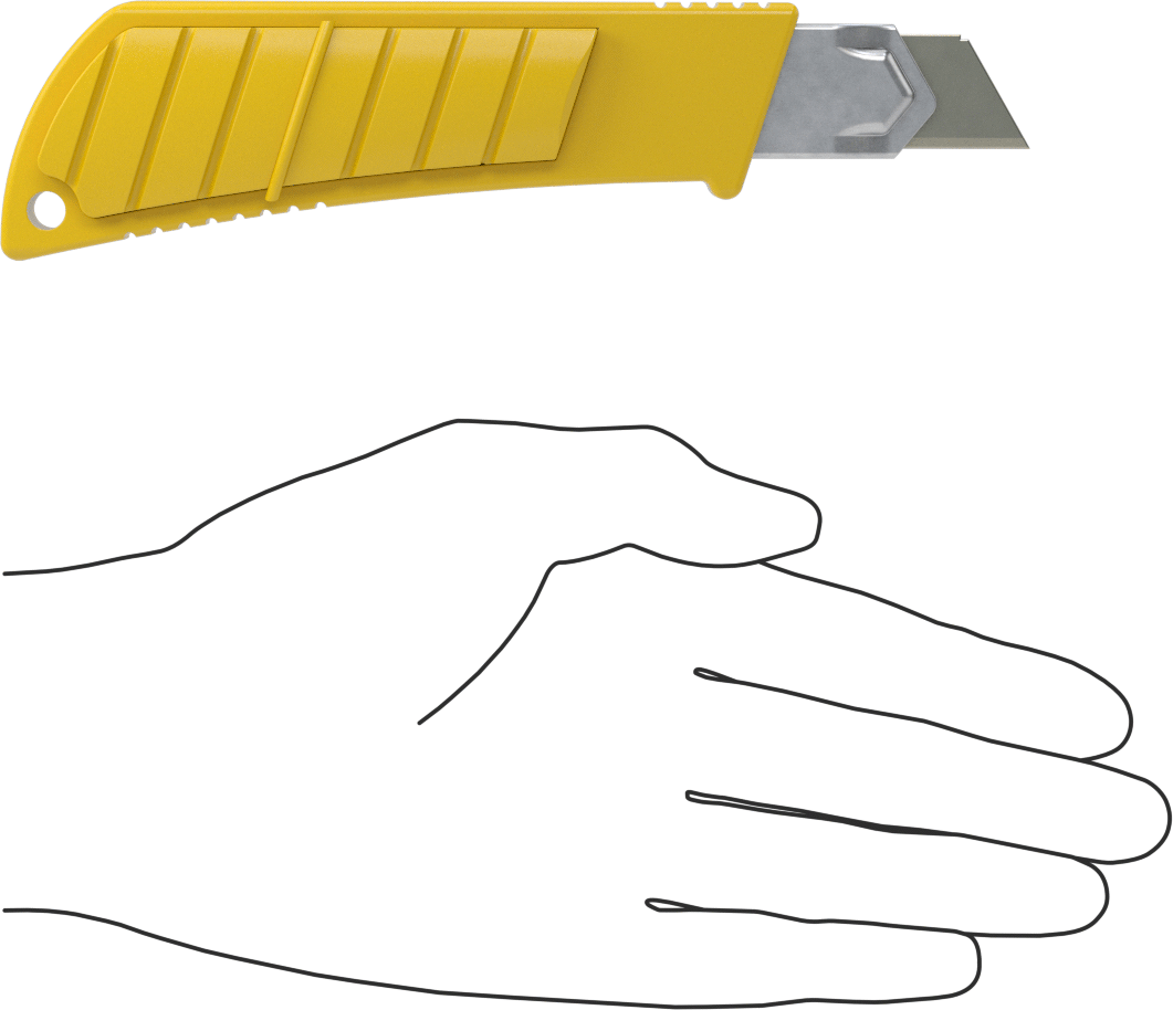 Koparılabilir Bıçaklı Çok Amaçlı Bıçak, 3-7/8" Uzunluk x 18 mm Genişlik Çelik Bıçak