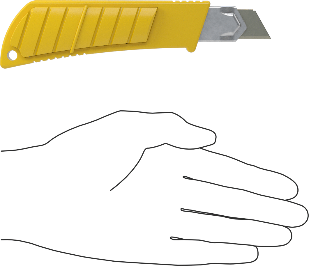 Koparılabilir Bıçaklı Çok Amaçlı Bıçak, 3-7/8" Uzunluk x 18 mm Genişlik Çelik Bıçak