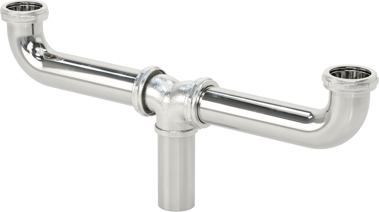 15-1/2" Uzunluk Lavabo Tahliyesi için Pirinç Çift Bağlantılı Merkez Çıkışı