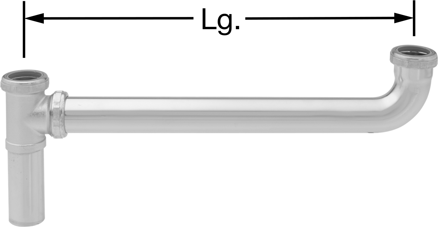 Lavabo Tahliyesi için 16" Uzunluğunda Pirinç Çift Bağlantılı Uç Çıkışı