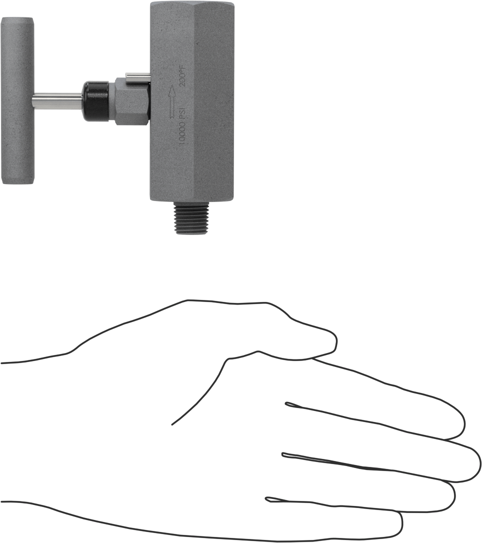 Havalandırma Delikli Hassas Akış Ayar Valfi, Metal-Metal Koltuk, 1/4 NPT Dişi x Erkek
