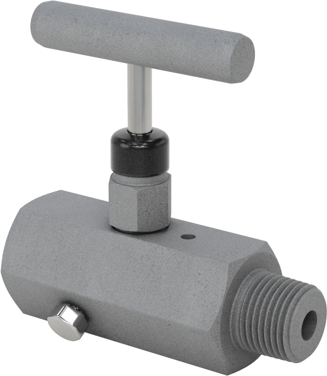 Havalandırma Delikli Hassas Akış Ayar Valfi, Metal-Metal Koltuk, 1/2 NPT Dişi x Erkek