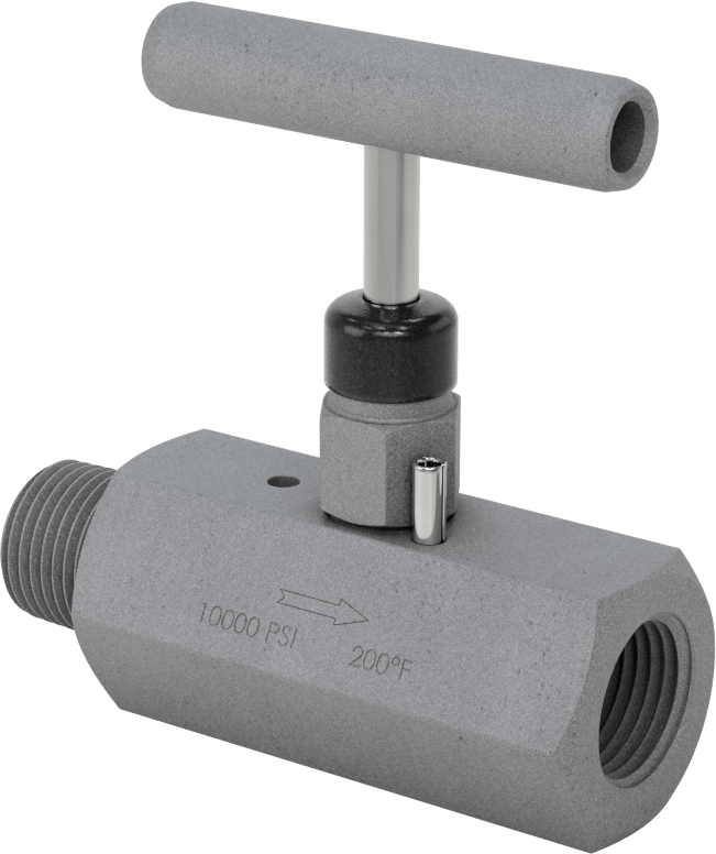 Havalandırma Delikli Hassas Akış Ayar Valfi, Metal-Metal Koltuk, 1/2 NPT Dişi x Erkek