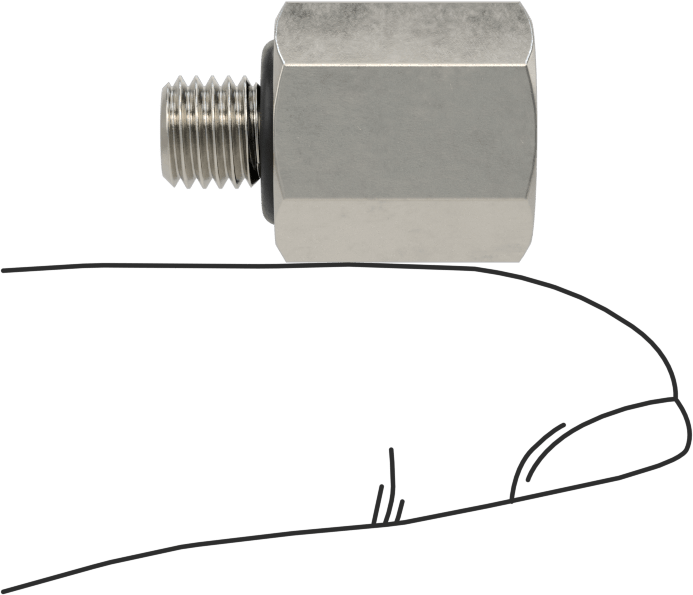 Minyatür Orta Basınçlı 303 Paslanmaz Çelik Boru Bağlantı Parçası, Adaptör, 1/16 NPT Dişi x 1/4"-28 Erkek