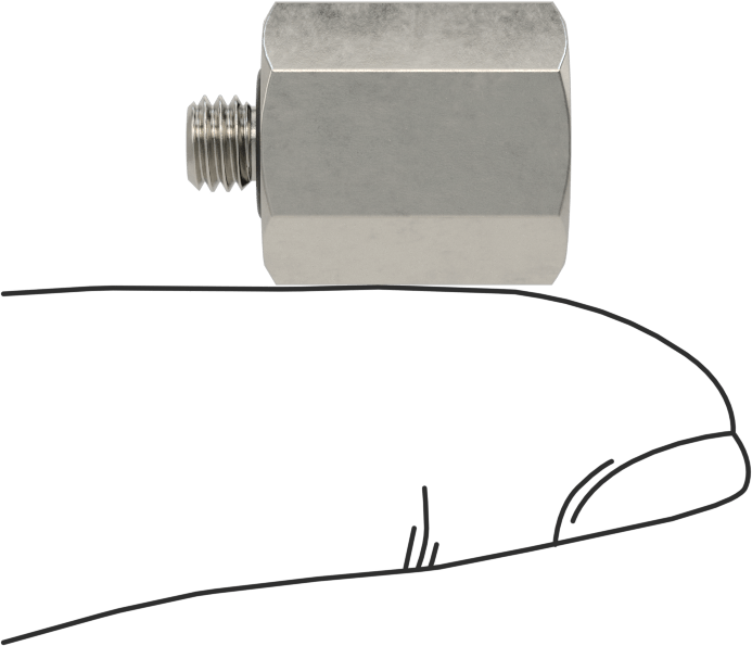Minyatür Orta Basınçlı 303 Paslanmaz Çelik Boru Bağlantı Parçası, Adaptör, 1/16 NPT Dişi x M5 x 0,8 mm Erkek
