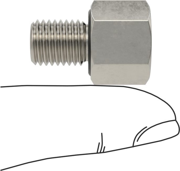 Minyatür Orta Basınçlı 303 Paslanmaz Çelik Boru Bağlantı Parçası, Adaptör, 1/8 NPT Dişi x M10 x 1,25 mm Erkek