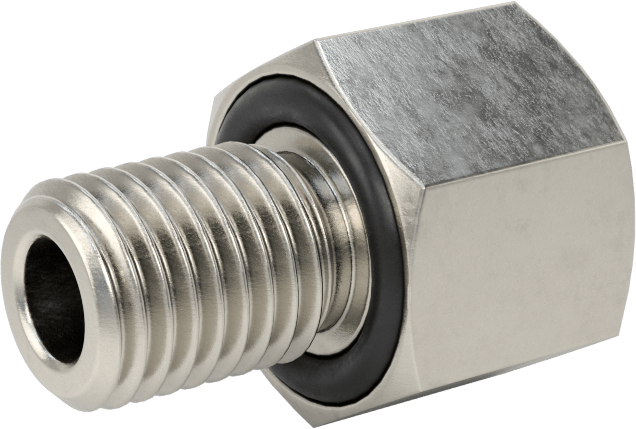 Minyatür Orta Basınçlı 303 Paslanmaz Çelik Boru Bağlantı Parçası, Adaptör, 1/8 NPT Dişi x M10 x 1,25 mm Erkek