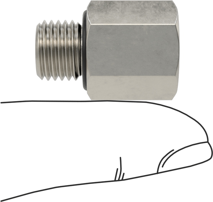 Minyatür Orta Basınçlı 303 Paslanmaz Çelik Boru Bağlantı Parçası, Adaptör, 1/8 NPT Dişi x 7/16"-20 Erkek