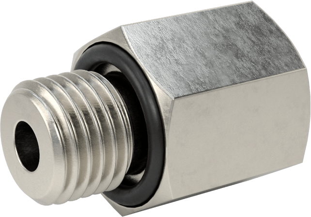 Minyatür Orta Basınçlı 303 Paslanmaz Çelik Boru Bağlantı Parçası, Adaptör, 1/8 NPT Dişi x 7/16"-20 Erkek