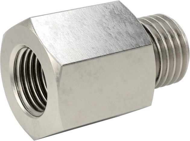 Minyatür Orta Basınçlı 303 Paslanmaz Çelik Boru Bağlantı Parçası, Adaptör, 1/8 NPT Dişi x 7/16"-20 Erkek