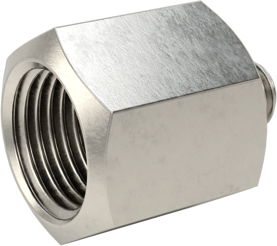 Minyatür Orta Basınçlı 303 Paslanmaz Çelik Boru Bağlantı Parçası, Adaptör, 1/8 NPT Dişi x 10-32 Erkek
