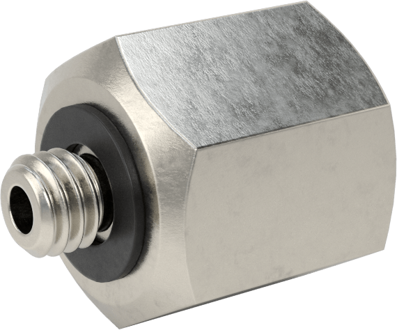 Minyatür Orta Basınçlı 303 Paslanmaz Çelik Boru Bağlantı Parçası, Adaptör, 1/8 NPT Dişi x 10-32 Erkek