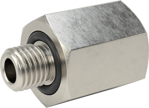 Minyatür Orta Basınçlı 303 Paslanmaz Çelik Boru Bağlantı Parçası, Düz Adaptör, 1/4 NPT Dişi x M8 x 1 mm Erkek
