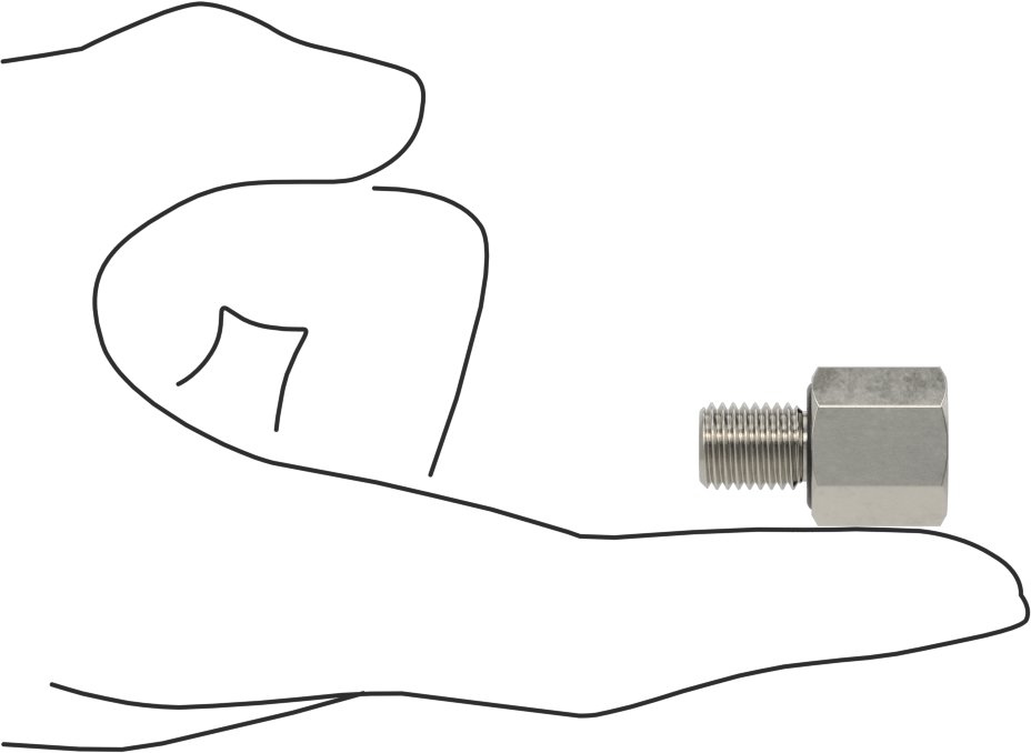 Minyatür Orta Basınçlı 303 Paslanmaz Çelik Boru Bağlantı Parçası, Adaptör, 1/4 NPT Dişi x M10 x 1,25 mm Erkek