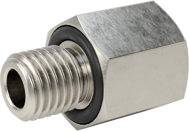 Minyatür Orta Basınçlı 303 Paslanmaz Çelik Boru Bağlantı Parçası, Düz Adaptör, 1/8 NPT Dişi x M8 x 1 mm Erkek