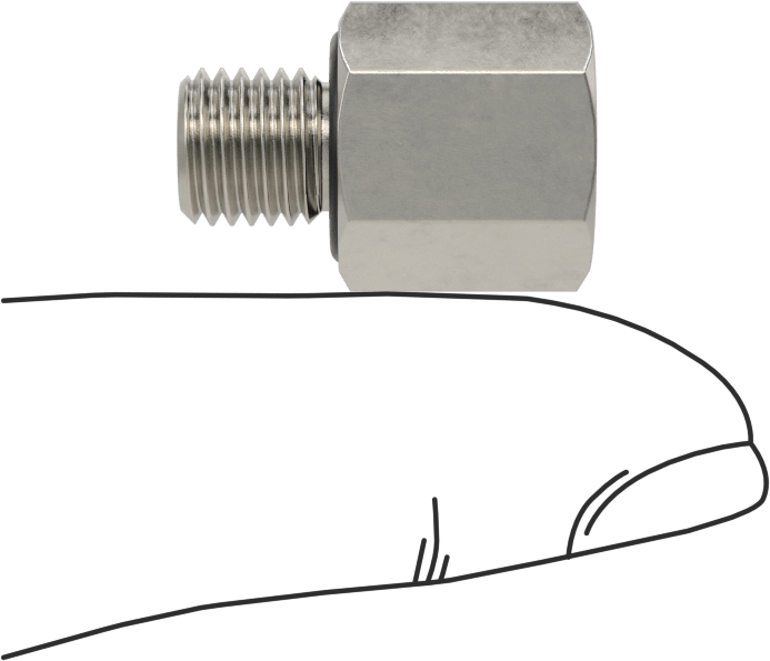 Minyatür Orta Basınçlı 303 Paslanmaz Çelik Boru Bağlantı Parçası, Düz Adaptör, 1/8 NPT Dişi x M8 x 1 mm Erkek