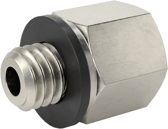 Minyatür Orta Basınçlı 303 Paslanmaz Çelik Boru Bağlantı Parçası, Düz Adaptör, M6 x 1 mm Dişi x 10-32 Erkek