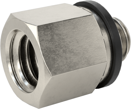 Minyatür Orta Basınçlı 303 Paslanmaz Çelik Boru Bağlantı Parçası, Düz Adaptör, M6 x 1 mm Dişi x 10-32 Erkek