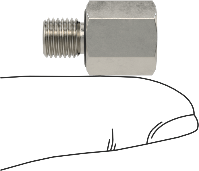 Minyatür Orta Basınçlı 303 Paslanmaz Çelik Boru Bağlantı Parçası, Düz Adaptör, 1/16 NPT Dişi x 1/16 BSPP Erkek