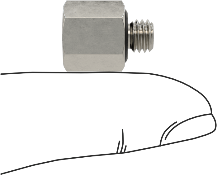 Minyatür Orta Basınçlı 303 Paslanmaz Çelik Boru Bağlantı Parçası, Burç Adaptörü, M6 x 1 mm Erkek x 10-32 Dişi