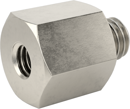 Minyatür Orta Basınçlı 303 Paslanmaz Çelik Boru Bağlantı Parçası, Burç Adaptörü, M6 x 1 mm Erkek x 10-32 Dişi