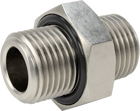 Minyatür Orta Basınçlı 303 Paslanmaz Çelik Boru Bağlantı Parçası, Düz Adaptör, 1/8 NPT Erkek x 1/8 BSPP Erkek