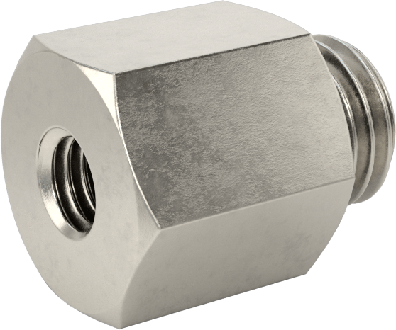 Minyatür Orta Basınçlı 303 Paslanmaz Çelik Boru Bağlantı Parçası, Burç Adaptörü, M8 x 1 mm Erkek x 10-32 Dişi