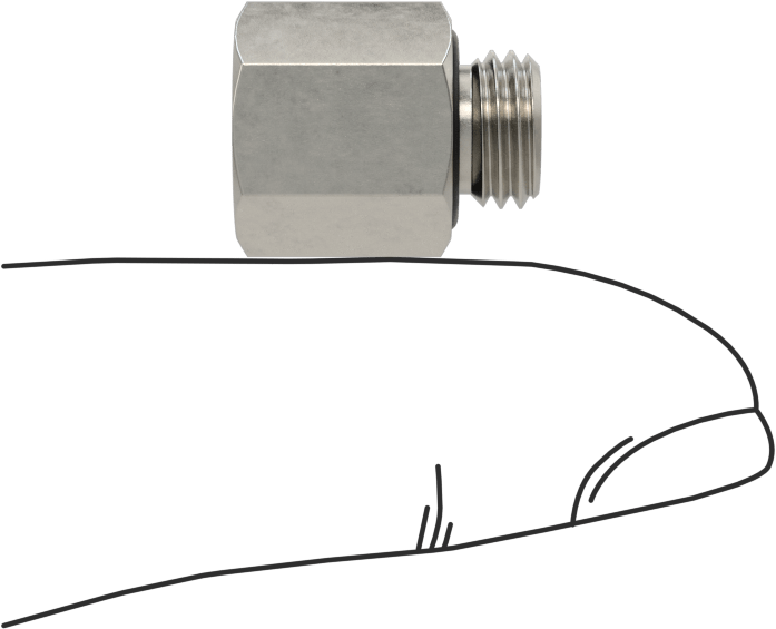 Minyatür Orta Basınçlı 303 Paslanmaz Çelik Boru Bağlantı Parçası, Burç Adaptörü, M8 x 1 mm Erkek x 10-32 Dişi