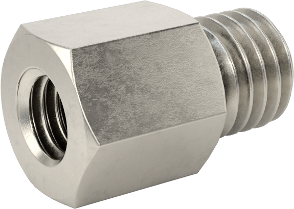 Minyatür Orta Basınçlı 303 Paslanmaz Çelik Boru Bağlantı Parçası, Burç Adaptörü, 1/4"-28 Erkek x 10-32 Dişi