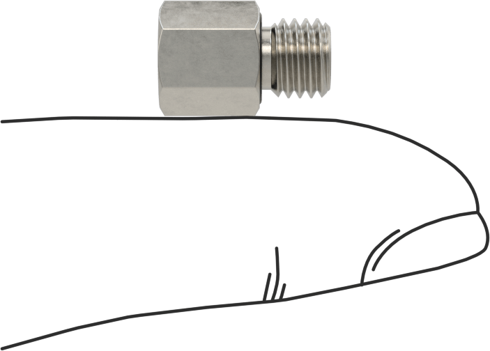 Minyatür Orta Basınçlı 303 Paslanmaz Çelik Boru Bağlantı Parçası, Burç Adaptörü, 1/4"-28 Erkek x 10-32 Dişi