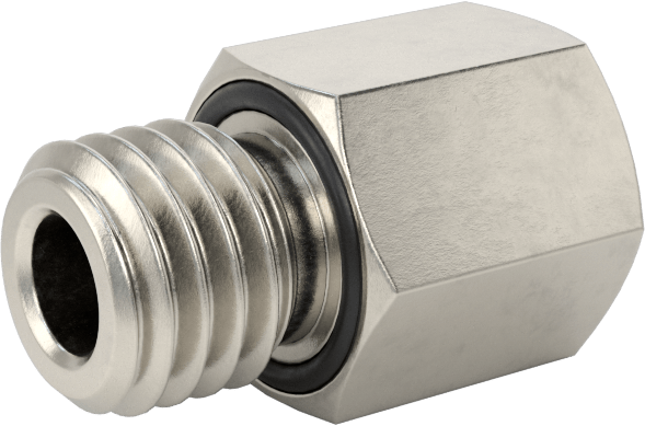 Minyatür Orta Basınçlı 303 Paslanmaz Çelik Boru Bağlantı Parçası, Burç Adaptörü, 1/4"-28 Erkek x 10-32 Dişi