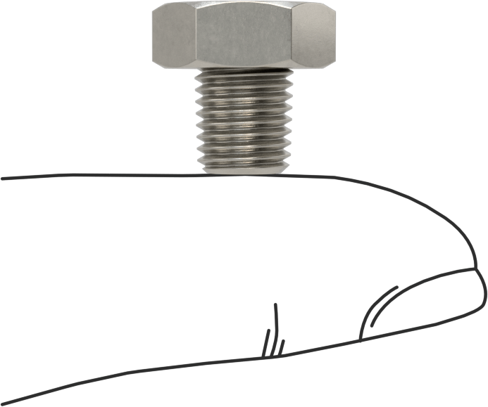 Minyatür Orta Basınçlı 303 Paslanmaz Çelik Boru Bağlantı Parçası, Düz Adaptör, M5 x 0,8 mm Dişi x 1/16 NPT Erkek