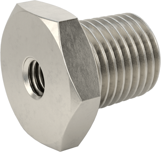 Minyatür Orta Basınçlı 303 Paslanmaz Çelik Boru Bağlantı Parçası, Düz Adaptör, M6 x 1 mm Dişi x 1/4 NPT Erkek