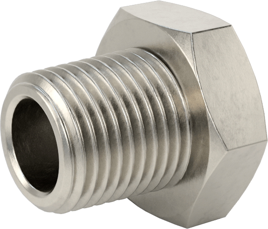 Minyatür Orta Basınçlı 303 Paslanmaz Çelik Boru Bağlantı Parçası, Düz Adaptör, M8 x 1 mm Dişi x 1/8 NPT Erkek