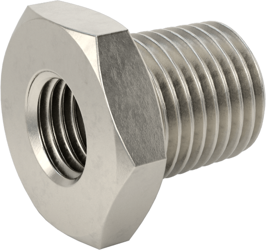 Minyatür Orta Basınçlı 303 Paslanmaz Çelik Boru Bağlantı Parçası, Adaptör, M10 x 1,25 mm Dişi x 1/4 NPT Erkek