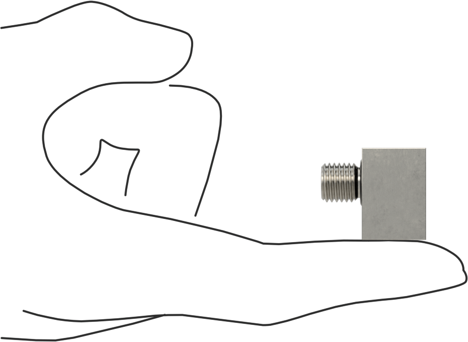 Minyatür Orta Basınçlı 303 Paslanmaz Çelik Boru Bağlantı Parçası, 90 Derece Adaptör, 1/8 NPT Dişi x M10 x 1,25 mm Erkek