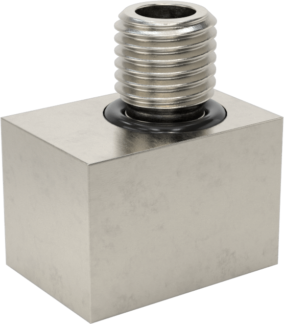 Minyatür Orta Basınçlı 303 Paslanmaz Çelik Boru Bağlantı Parçası, 90 Derece Adaptör, 1/8 NPT Dişi x M10 x 1,25 mm Erkek