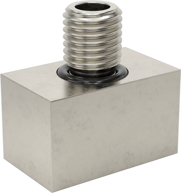 Minyatür Orta Basınçlı 303 Paslanmaz Çelik Boru Bağlantı Parçası, 90 Derece Adaptör, 1/4 NPT Dişi x M10 x 1,25 mm Erkek