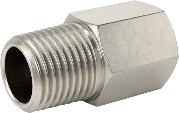 Minyatür Orta Basınçlı 303 Paslanmaz Çelik Boru Bağlantı Parçası, Burç Adaptörü, 1/8 NPT Erkek x 1/4"-28 Dişi