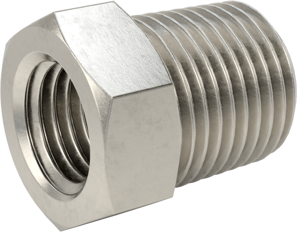 Minyatür Orta Basınçlı 303 Paslanmaz Çelik Boru Bağlantı Parçası, Burç Adaptörü, 1/8 NPT Erkek x 1/16 NPT Dişi